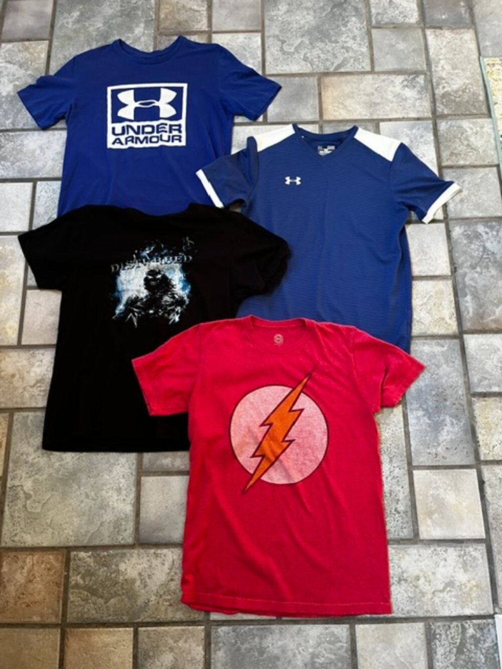 Lot Small Men's T-Shirt Tops Under Armour DC Comics Disturbed